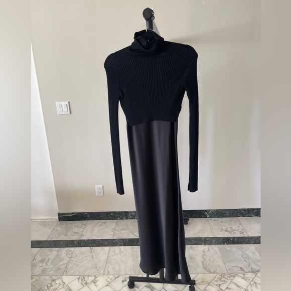 Allsaints two in one dress. Merino wool sweater with satin slip dress set - Picture 1 of 5